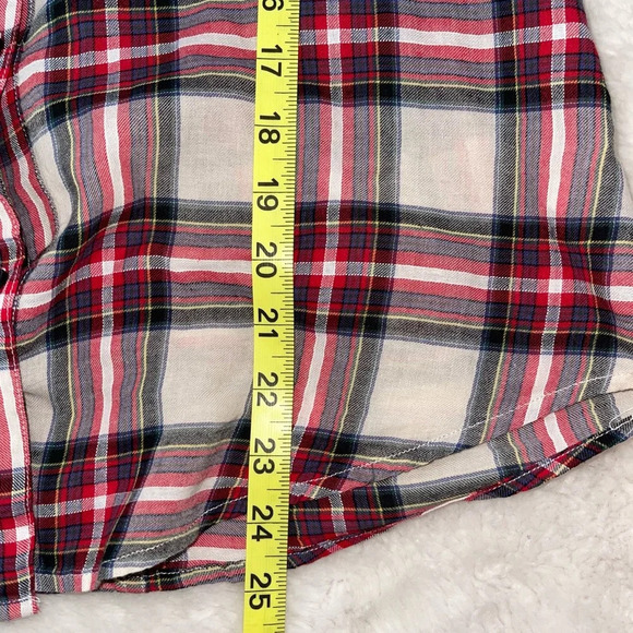 Rails 100% Cotton Cream & Red Plaid Print Button Down Shirt Small Women’s - Picture 10 of 13